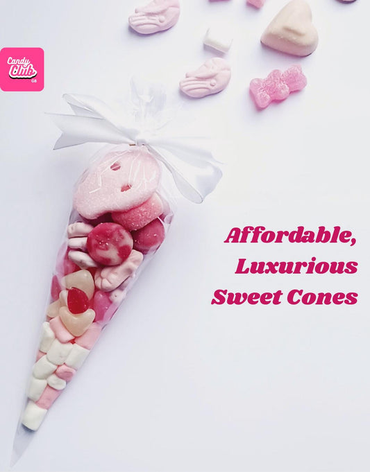 Personalised Sweet Cones - Custom Candy Favour Cone for Guests, Thank You Gift, Vegan, Halal, Birthday, Hen do sweet