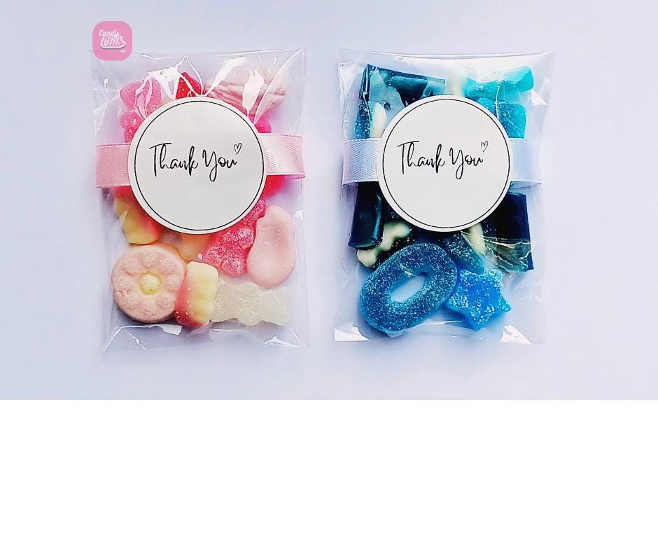 Personalised Party Favour Bags for Guests, Vegan, Halal, Birthday, Hen Do Sweets, Wedding Favours