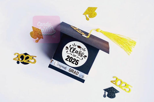 Graduation Cap Sweet Box - Favour Box, Sweet Cube, Vegan Sweets, Halal Sweets