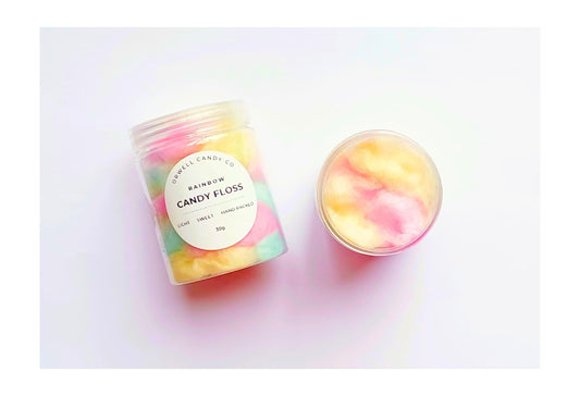 Personalised Rainbow Candy Floss Pots