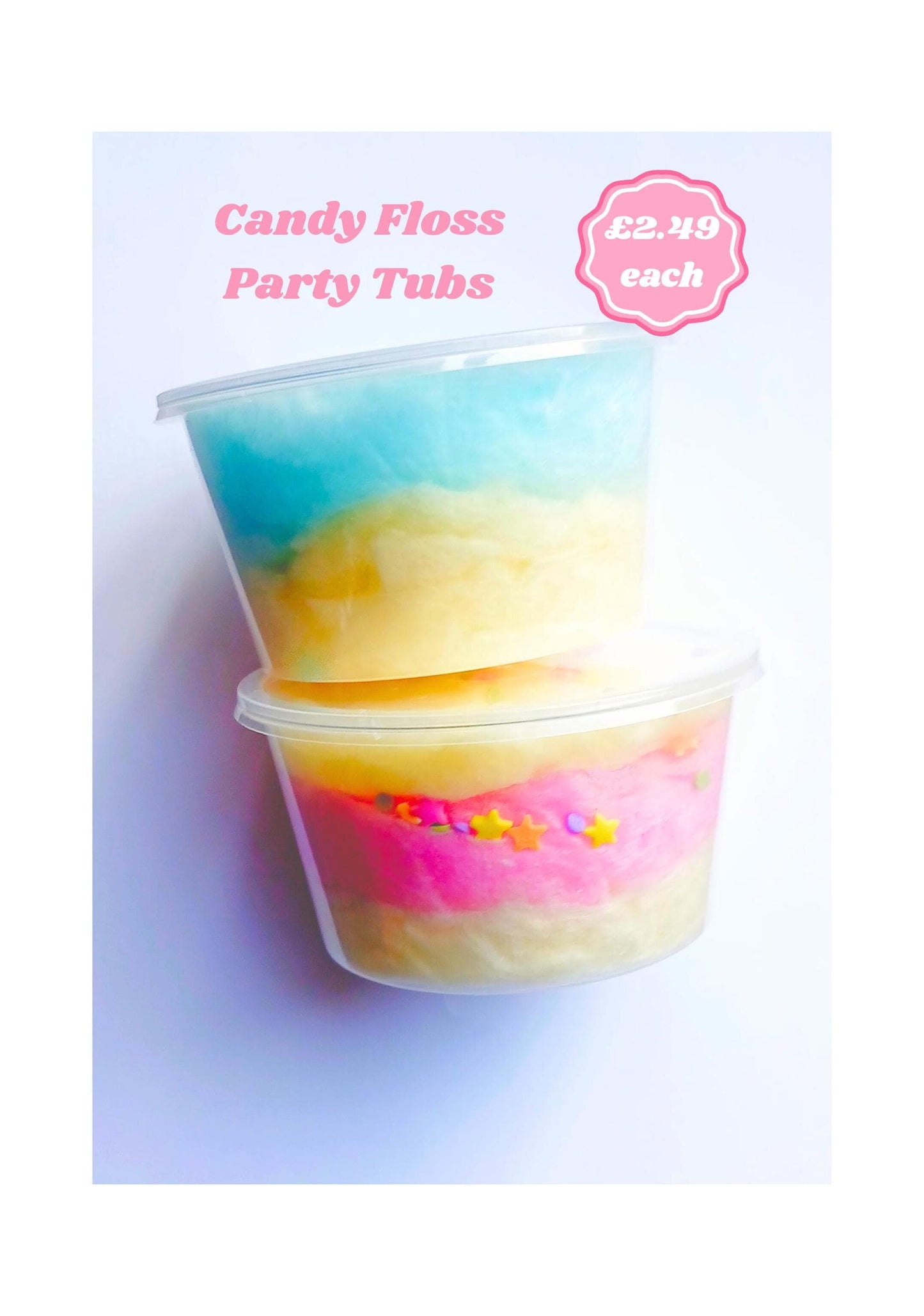 Rainbow Candy Floss Pots with Sprinkles