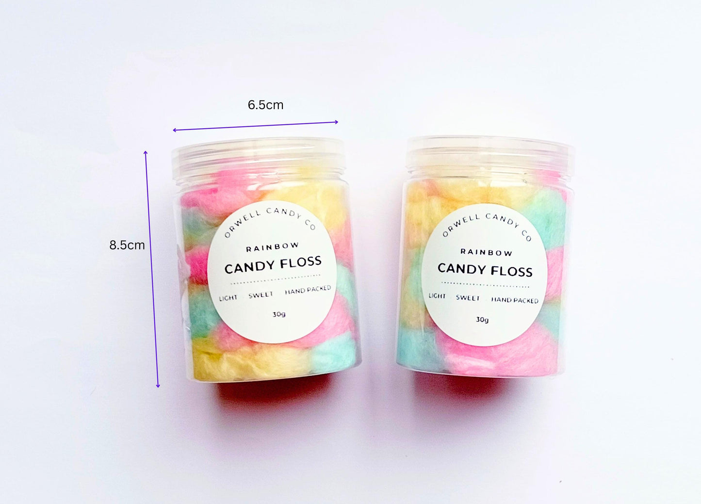 Personalised Rainbow Candy Floss Pots