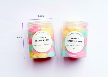 Personalised Rainbow Candy Floss Pots